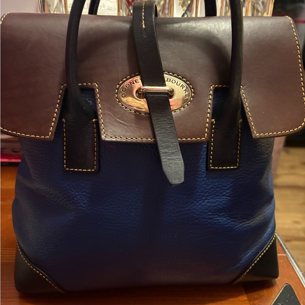 Dooney & Bourke Blue and Brown Leather satchel